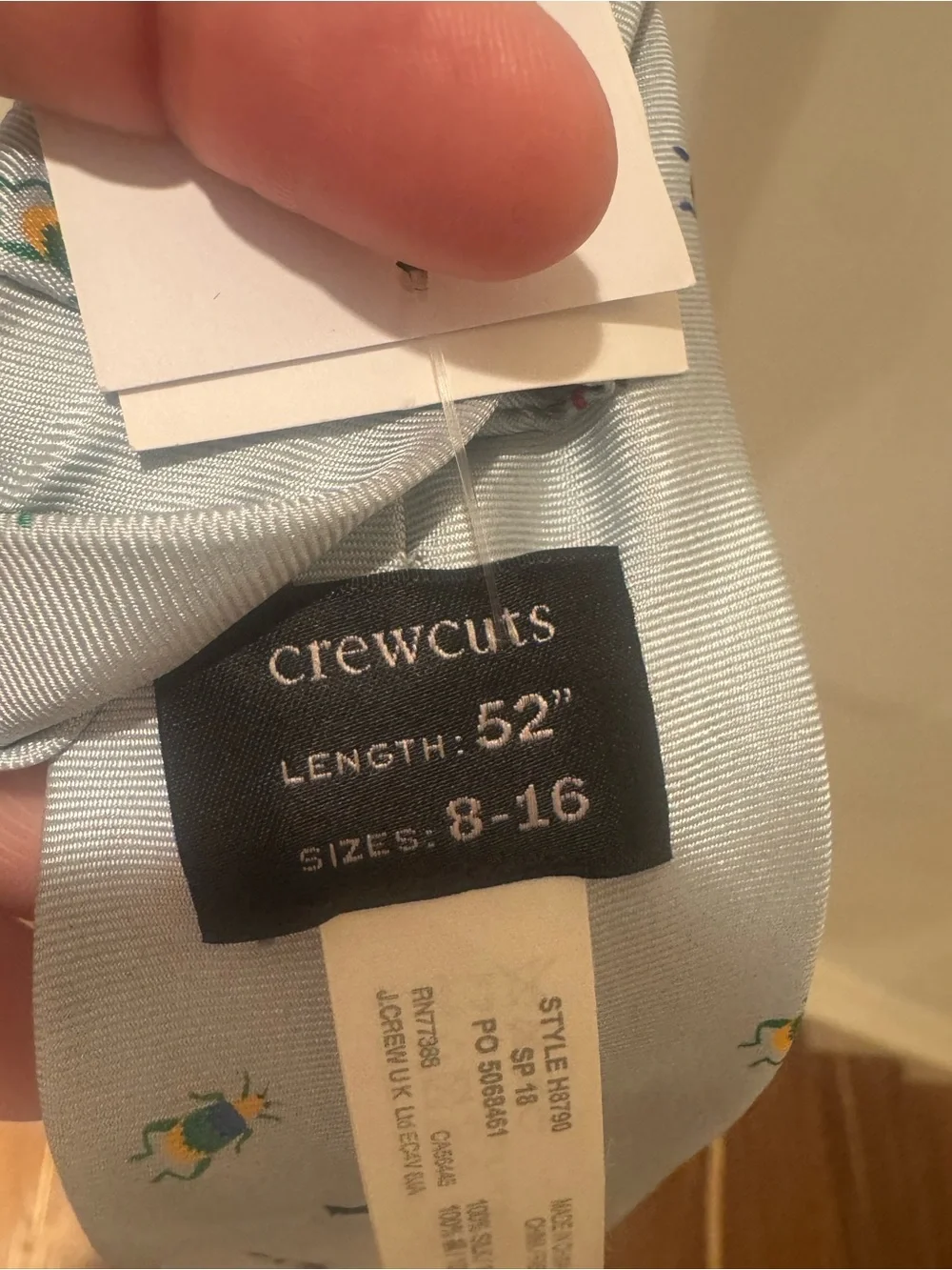 J. Crew 100% silk tie frm. Crew Cuts Almost vintage. NWT. Can wear as a belt! 🩵